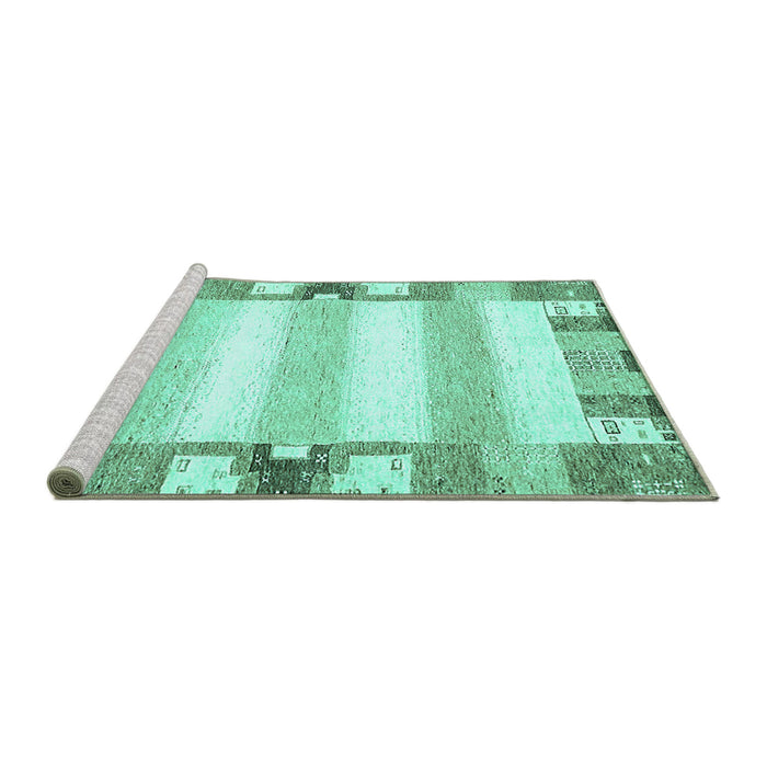 Sideview of Machine Washable Solid Turquoise Modern Area Rugs, wshabs401turq