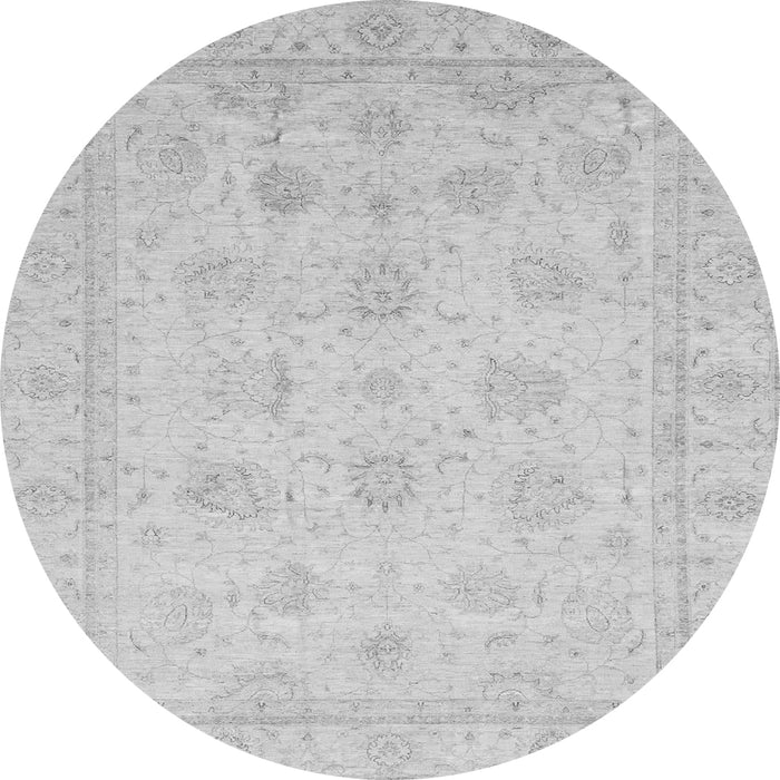 Round Machine Washable Oriental Gray Traditional Rug, wshabs4020gry