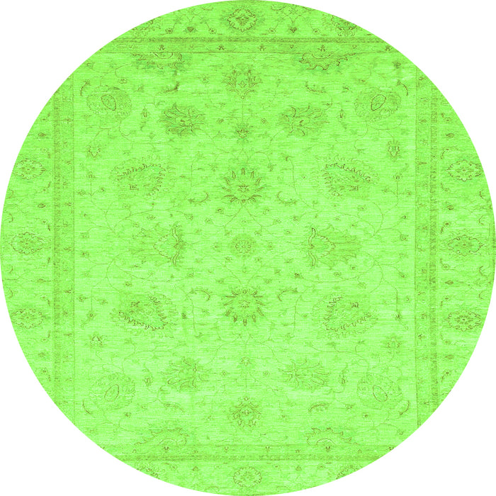 Round Oriental Green Traditional Rug, abs4020grn