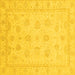 Square Oriental Yellow Traditional Rug, abs4020yw