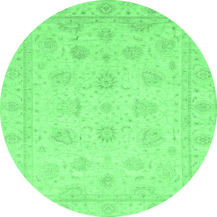 Round Oriental Emerald Green Traditional Rug, abs4020emgrn