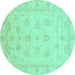 Round Oriental Turquoise Traditional Rug, abs4020turq