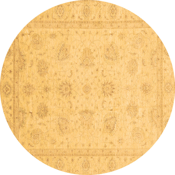 Round Oriental Brown Traditional Rug, abs4020brn