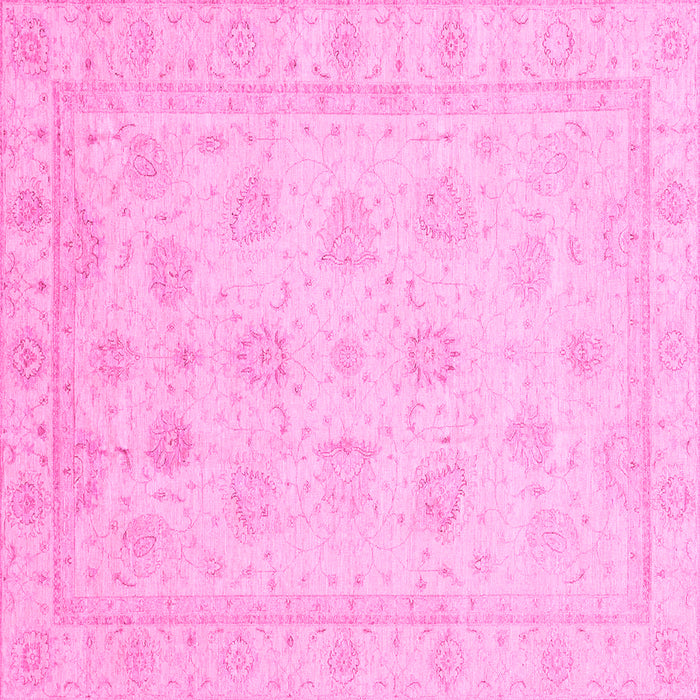 Square Machine Washable Oriental Pink Traditional Rug, wshabs4020pnk