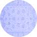 Round Oriental Blue Traditional Rug, abs4020blu