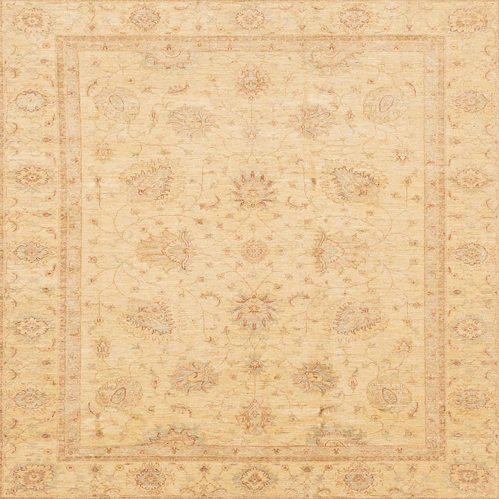 Square Abstract Mustard Yellow Oriental Rug, abs4020