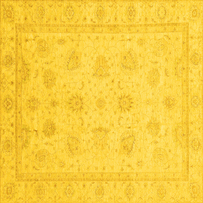 Square Machine Washable Oriental Yellow Traditional Rug, wshabs4020yw