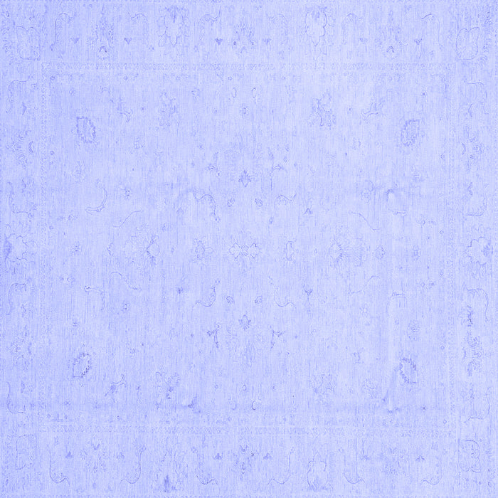 Square Machine Washable Oriental Blue Traditional Rug, wshabs4021blu