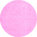 Round Oriental Pink Traditional Rug, abs4021pnk