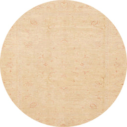 Round Machine Washable Abstract Brown Gold Rug, wshabs4021