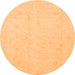 Round Machine Washable Oriental Orange Traditional Area Rugs, wshabs4021org