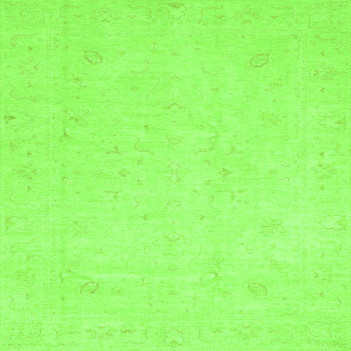 Square Oriental Green Traditional Rug, abs4021grn