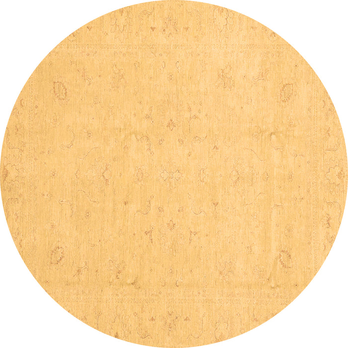 Round Oriental Brown Traditional Rug, abs4021brn