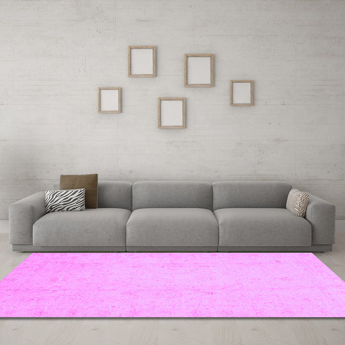 Machine Washable Oriental Purple Traditional Area Rugs in a Living Room, wshabs4022pur