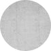 Round Oriental Gray Traditional Rug, abs4022gry