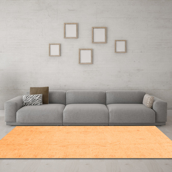 Machine Washable Oriental Orange Traditional Area Rugs in a Living Room, wshabs4022org