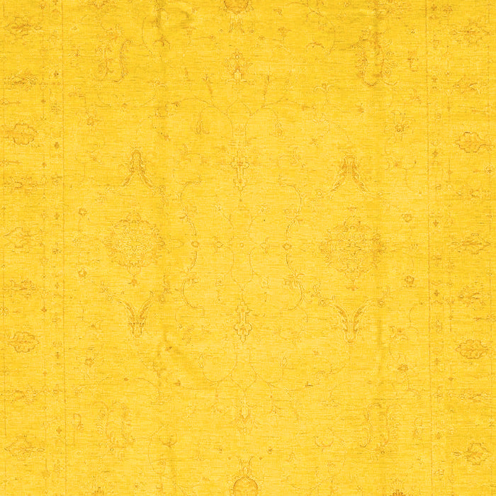 Machine Washable Oriental Yellow Traditional Rug, wshabs4022yw