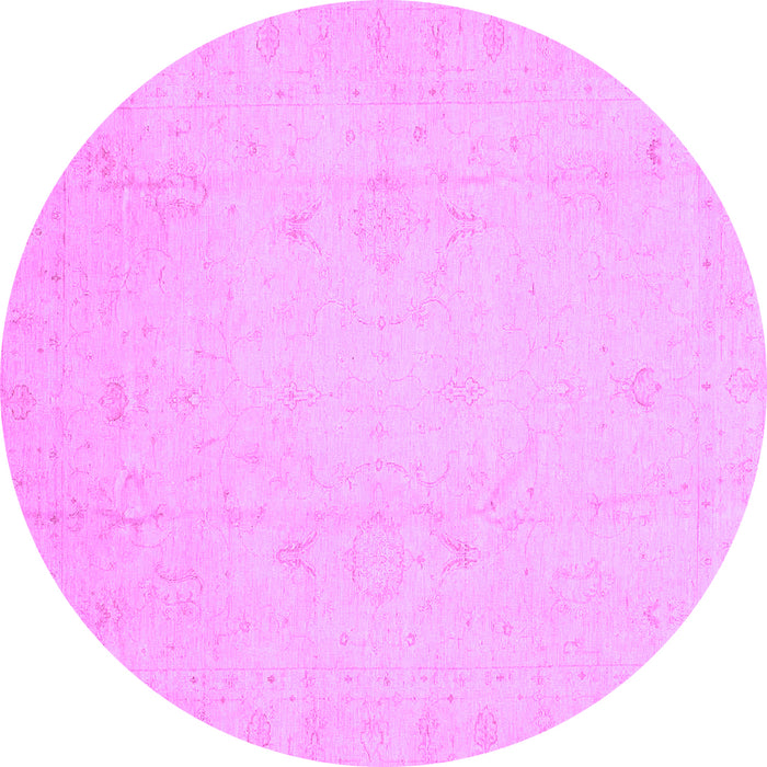 Round Machine Washable Oriental Purple Traditional Area Rugs, wshabs4022pur
