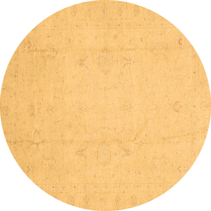Round Machine Washable Oriental Brown Traditional Rug, wshabs4022brn
