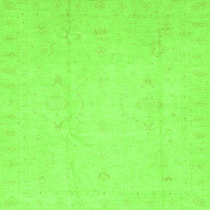Square Machine Washable Oriental Green Traditional Area Rugs, wshabs4022grn