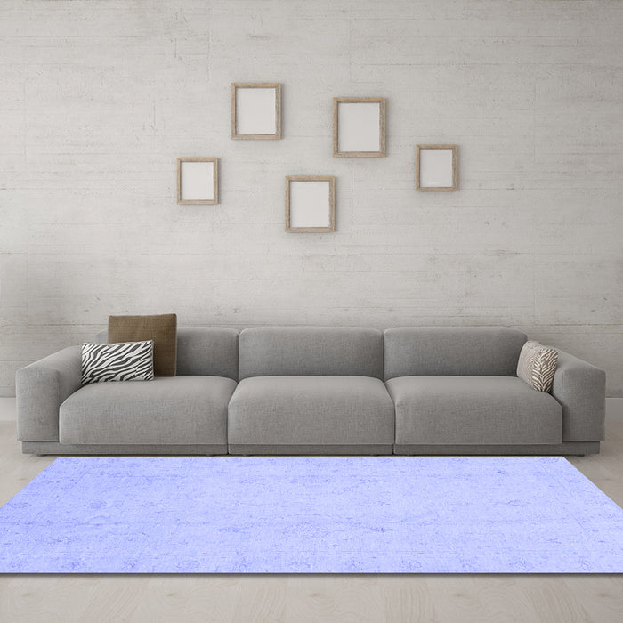 Machine Washable Oriental Blue Traditional Rug in a Living Room, wshabs4022blu