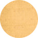 Round Oriental Brown Traditional Rug, abs4022brn