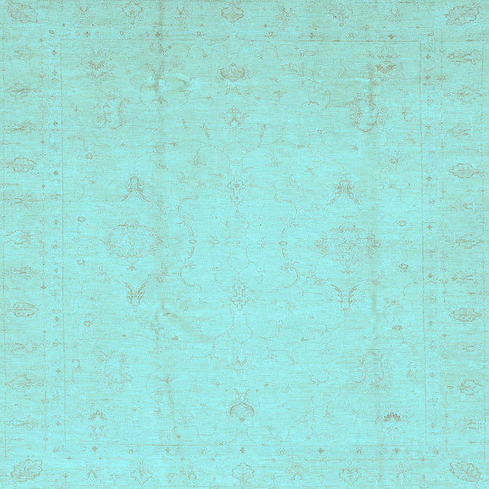 Square Machine Washable Oriental Light Blue Traditional Rug, wshabs4022lblu