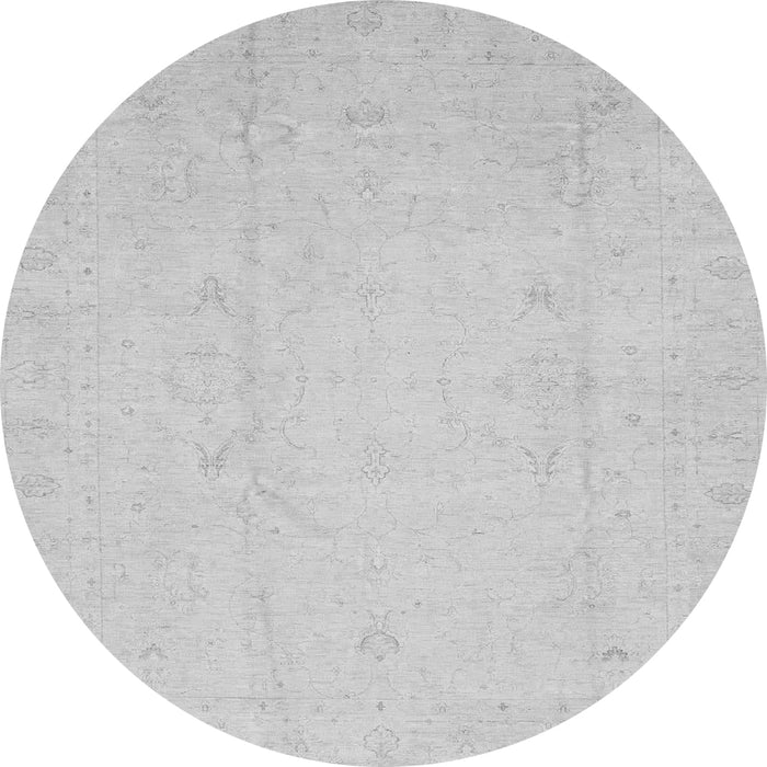 Round Machine Washable Oriental Gray Traditional Rug, wshabs4022gry