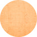 Round Oriental Orange Traditional Rug, abs4022org