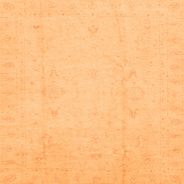 Square Oriental Orange Traditional Rug, abs4022org