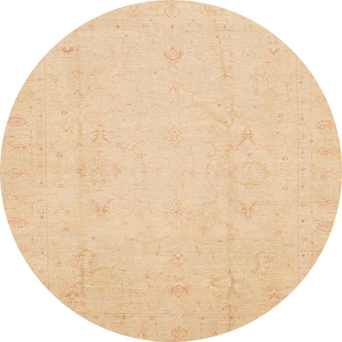 Round Machine Washable Abstract Yellow Rug, wshabs4022