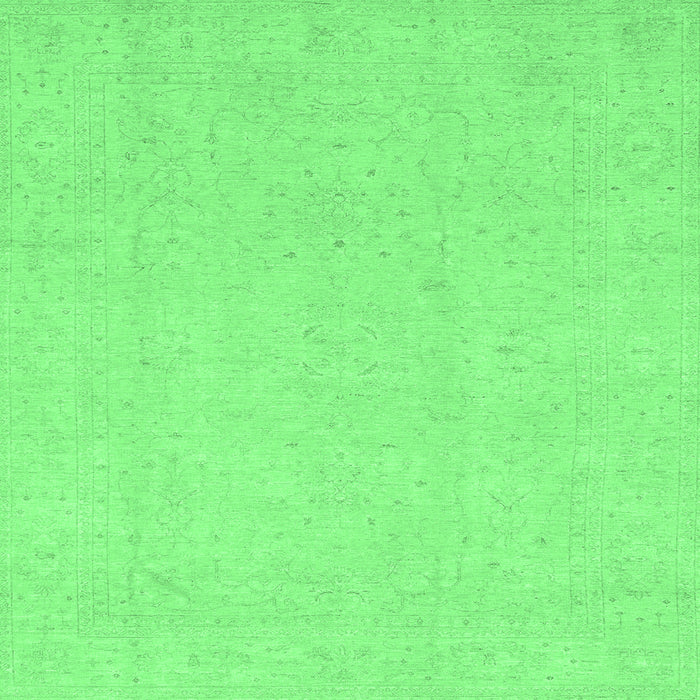 Square Machine Washable Oriental Emerald Green Traditional Area Rugs, wshabs4023emgrn