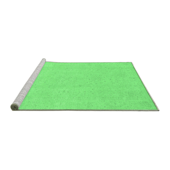 Sideview of Machine Washable Oriental Emerald Green Traditional Area Rugs, wshabs4023emgrn