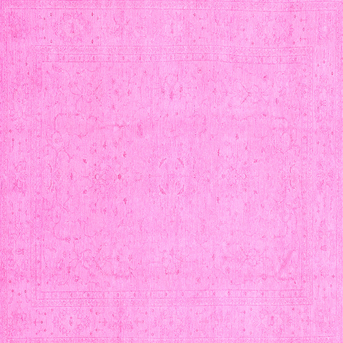Square Machine Washable Oriental Pink Traditional Rug, wshabs4023pnk