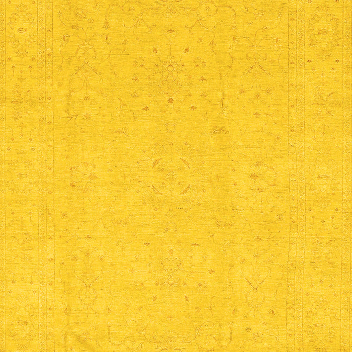 Machine Washable Oriental Yellow Traditional Rug, wshabs4023yw