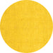 Round Oriental Yellow Traditional Rug, abs4023yw