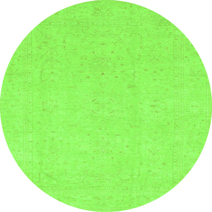 Round Oriental Green Traditional Rug, abs4023grn