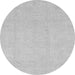 Round Machine Washable Oriental Gray Traditional Rug, wshabs4023gry