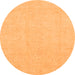 Round Machine Washable Oriental Orange Traditional Area Rugs, wshabs4023org