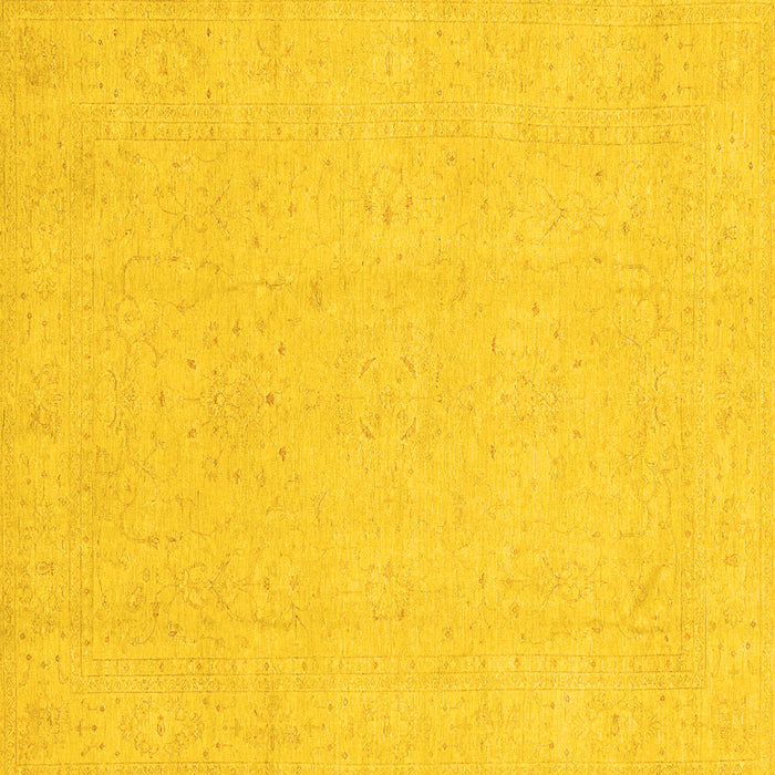 Square Oriental Yellow Traditional Rug, abs4023yw