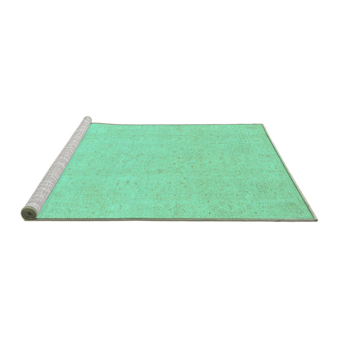 Sideview of Machine Washable Oriental Turquoise Traditional Area Rugs, wshabs4023turq