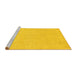 Sideview of Machine Washable Oriental Yellow Traditional Rug, wshabs4023yw