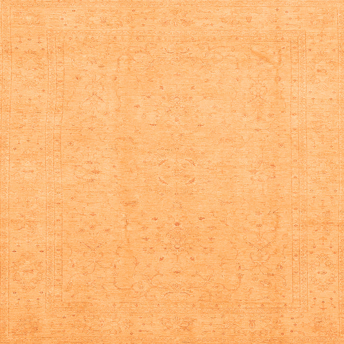 Square Machine Washable Oriental Orange Traditional Area Rugs, wshabs4023org