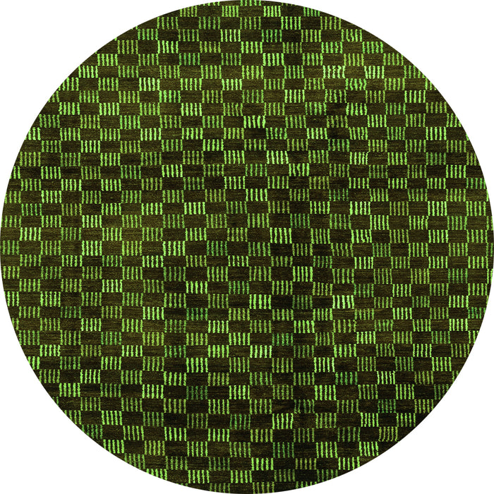 Round Abstract Green Modern Rug, abs4024grn