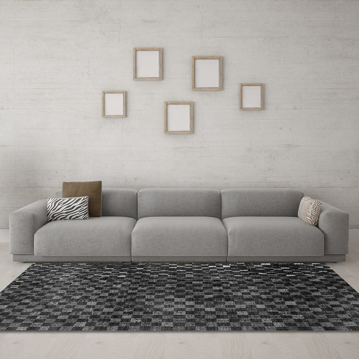 Machine Washable Abstract Gray Modern Rug in a Living Room,, wshabs4024gry