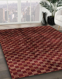 Abstract Chestnut Red Modern Rug, abs4024