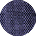 Round Machine Washable Abstract Blue Modern Rug, wshabs4024blu