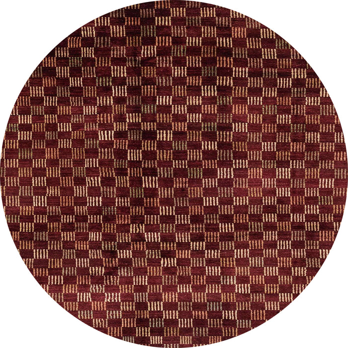 Round Machine Washable Abstract Chestnut Red Rug, wshabs4024