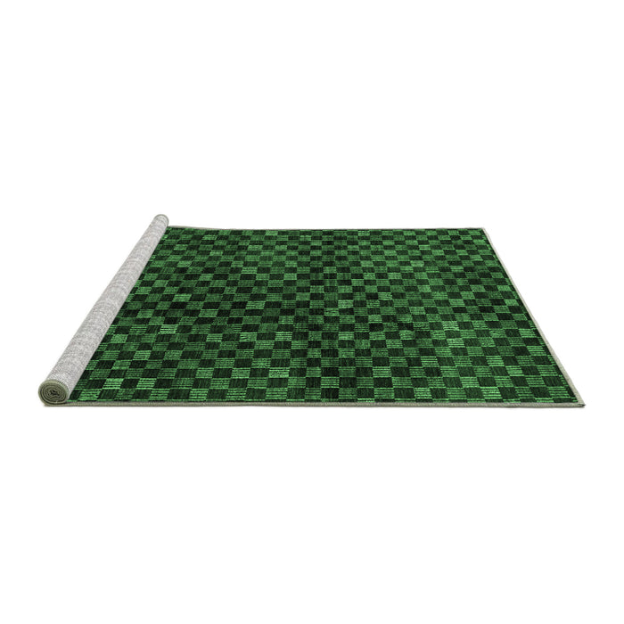 Sideview of Machine Washable Abstract Emerald Green Modern Area Rugs, wshabs4024emgrn