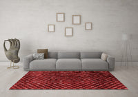 Machine Washable Abstract Red Modern Rug, wshabs4024red